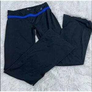 ADIDAS Women's Medium‎ Black & Blue Yoga Athletic Leggings Pants